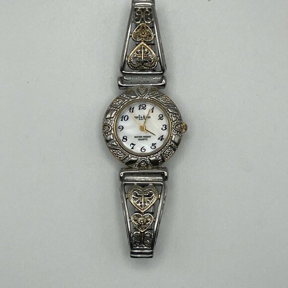 Vintage La Express Ladies Silver Tone Mother of Pearl Watch Filigree Working - Picture 7 of 11